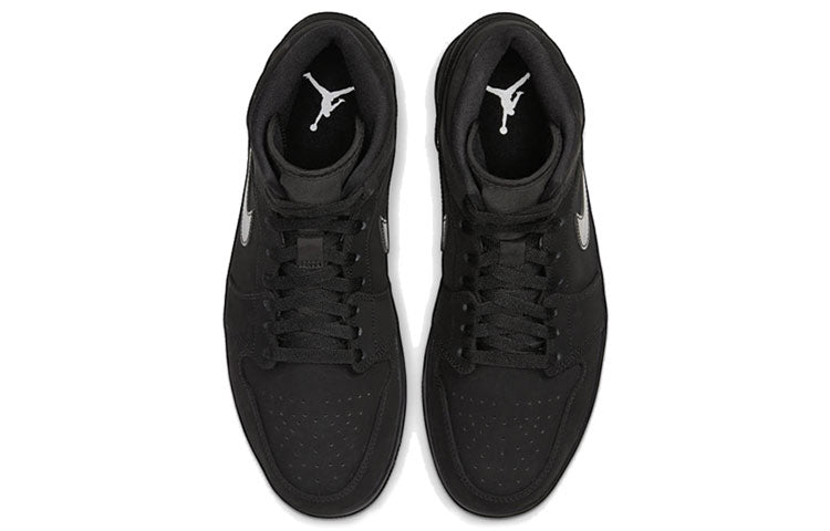 Air Jordan 1 Mid \'Triple Black Suede\'  554724-056 Epochal Sneaker