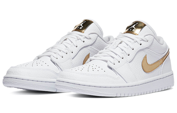 (WMNS) Air Jordan 1 Retro Low \'White Metallic Gold\'  CZ4776-100 Epochal Sneaker