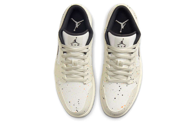 Air Jordan 1 Low 'Brushstroke Swoosh - Paint Splatter' DM3528-100 Classic Sneakers - Click Image to Close