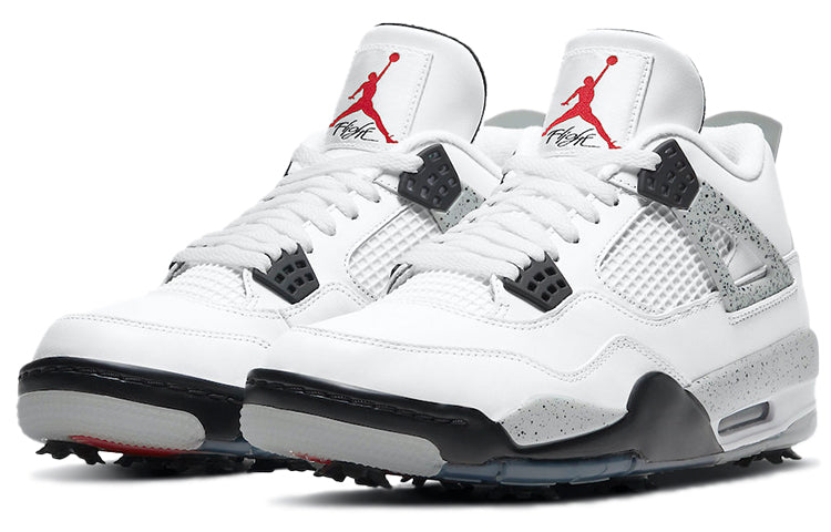 Air Jordan 4 Golf \'White Cement\'  CU9981-100 Signature Shoe