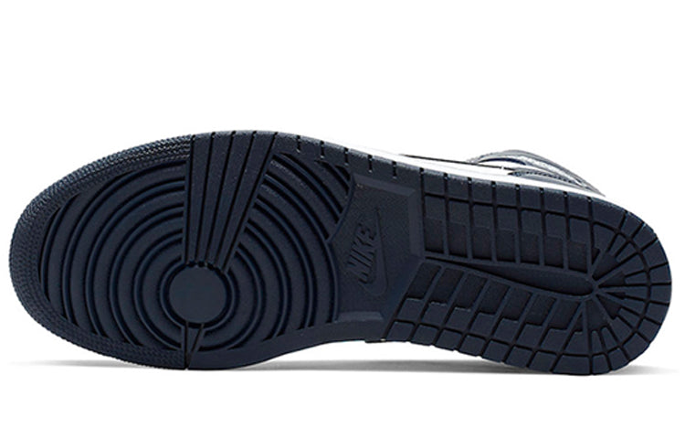 Air Jordan 1 Mid \'Obsidian White\'  554724-174 Classic Sneakers