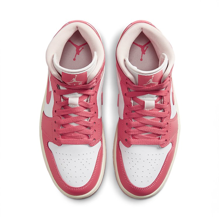 (WMNS) Air Jordan 1 Mid \'Strawberries and Cream\'  BQ6472-186 Classic Sneakers