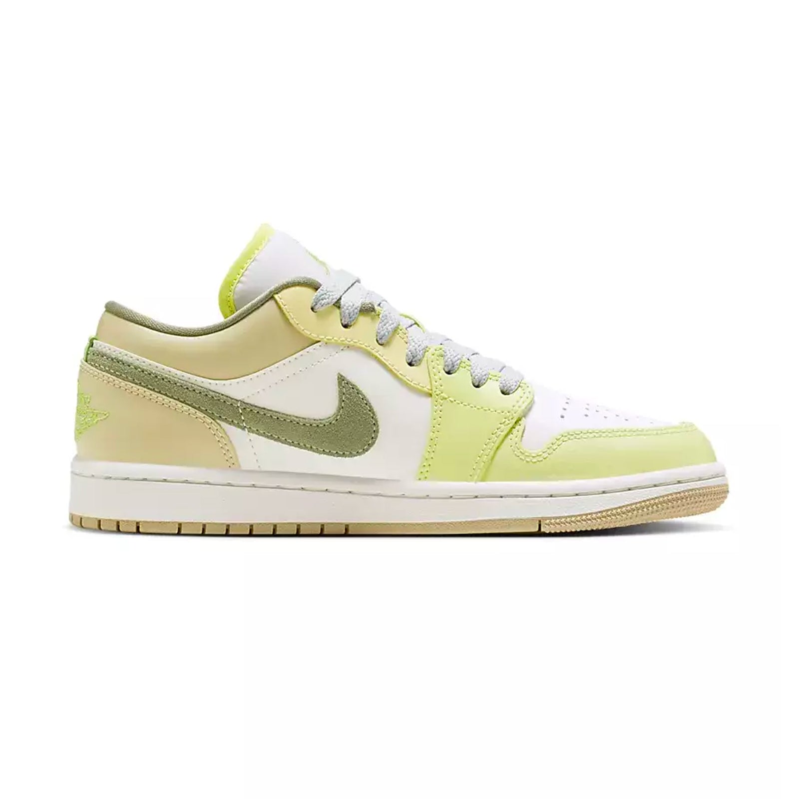 (WMNS) Air Jordan 1 Low \'Sail Oil Green Light Lemon\'  FD9906-131 Signature Shoe