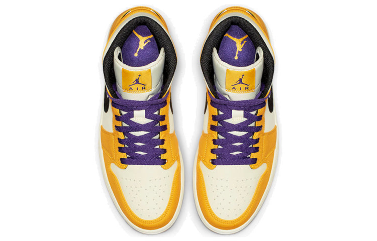Air Jordan 1 Mid \'Lakers Gold\'  852542-700 Classic Sneakers