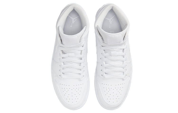 Air Jordan 1 Mid \'Triple White\' 2022  554724-136 Vintage Sportswear