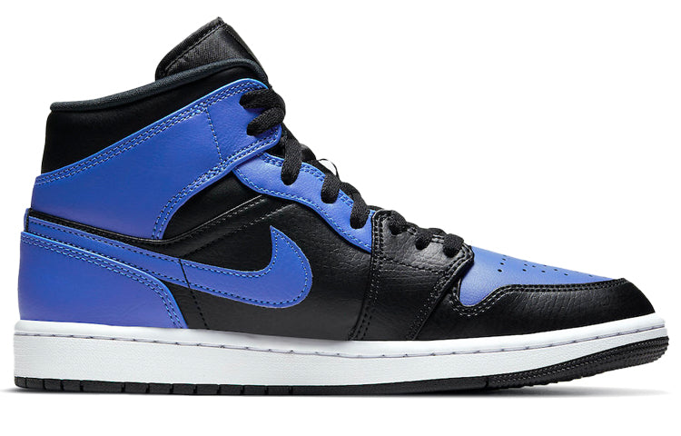 Air Jordan 1 Mid \'Hyper Royal Black\'  554724-077 Signature Shoe