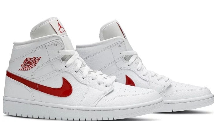 (WMNS) Air Jordan 1 Mid \'White University Red\'  BQ6472-106 Iconic Trainers