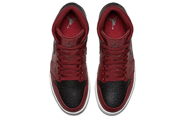 Air Jordan 1 Mid \'Reverse Banned\'  554724-601 Signature Shoe