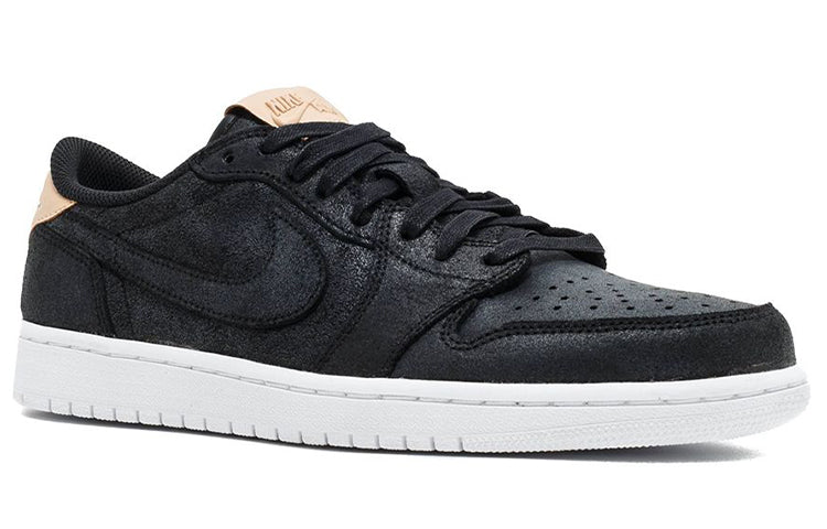 Air Jordan 1 Retro Low OG Premium \'Black Tan\'  905136-010 Signature Shoe