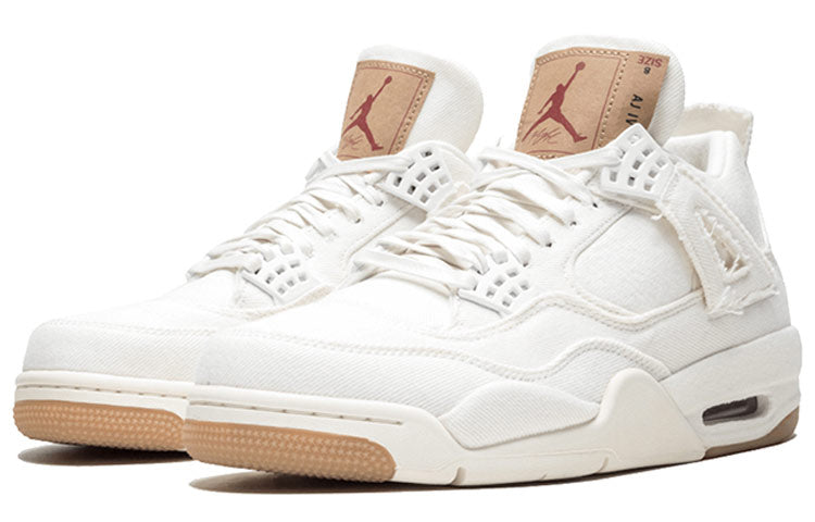 Levi\'s x Air Jordan 4 Retro \'White Denim\'  AO2571-100 Epoch-Defining Shoes