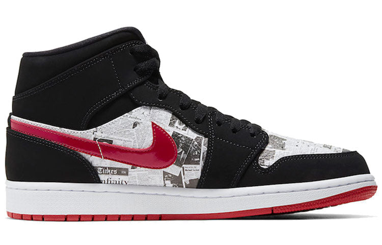 Air Jordan 1 Mid SE \'Newspaper Air Times\'  852542-061 Epochal Sneaker