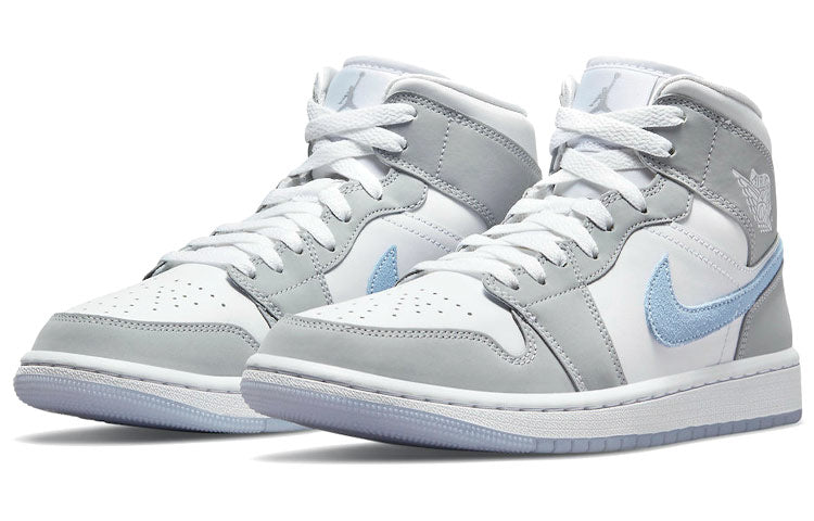 (WMNS) Air Jordan 1 Mid \'Wolf Grey Aluminum\'  BQ6472-105 Classic Sneakers