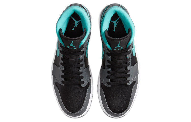 Air Jordan 1 Mid \'Grey Aqua\'  554724-063 Classic Sneakers