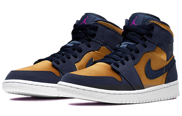 Air Jordan 1 Mid SE Premium \'Stain Gold\'  852542-401 Vintage Sportswear