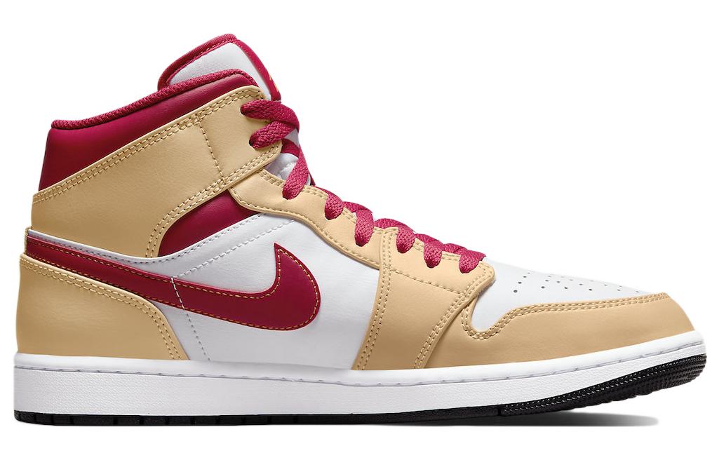 Air Jordan 1 Mid \'Light Curry Cardinal Red\'  554724-201 Epochal Sneaker