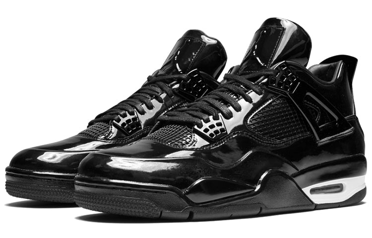 Air Jordan 4 Retro 11Lab4 \'Black Patent Leather\'  719864-010 Classic Sneakers