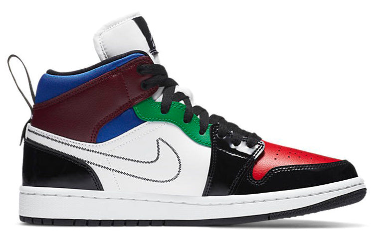 (WMNS) Air Jordan 1 Mid SE \'Black White Multi-Color\'  DB5454-001 Signature Shoe