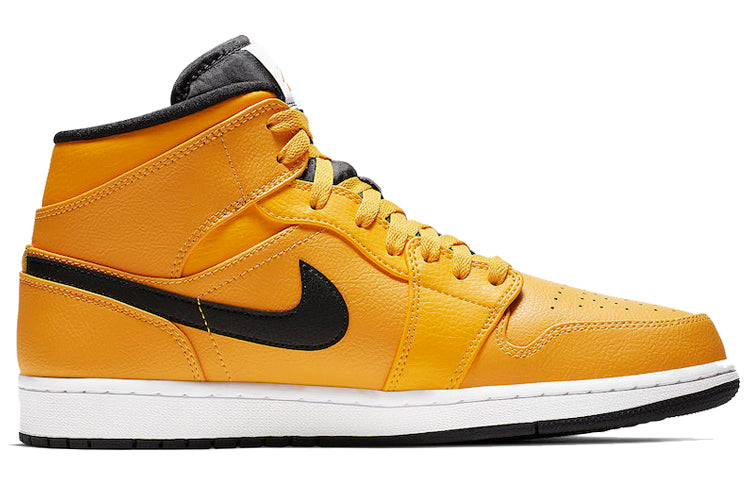 Air Jordan 1 Mid \'University Gold Black\'  554724-700 Classic Sneakers