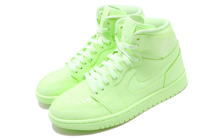 (WMNS) Air Jordan 1 High PRM \'Barely Volt\'  AH7389-700 Signature Shoe