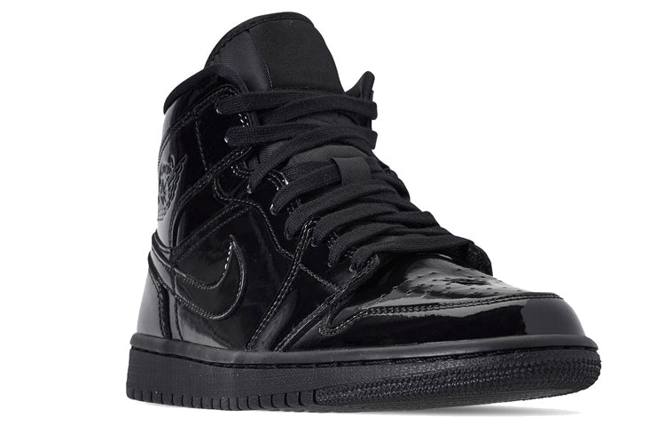 (WMNS) Air Jordan 1 Mid Patent SE \'Triple Black\'  BQ6472-002 Epochal Sneaker