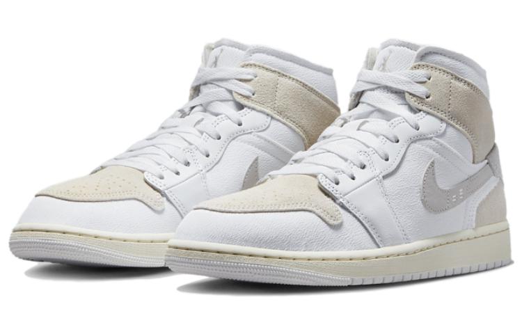 Air Jordan 1 Mid SE Craft \'Inside Out White Grey\'  DM9652-120 Classic Sneakers