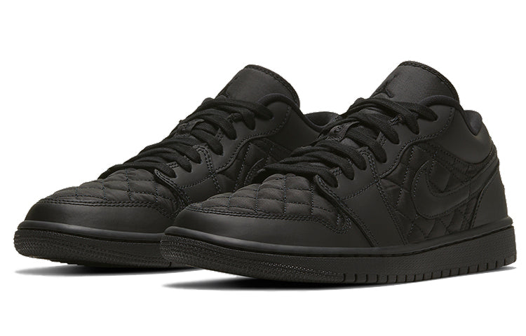 (WMNS) Air Jordan 1 Low \'Triple Black Quilted\'  DB6480-001 Signature Shoe