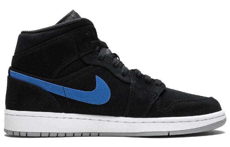 Air Jordan 1 Mid \'Multicolor Swoosh Black\'  554724-065 Vintage Sportswear