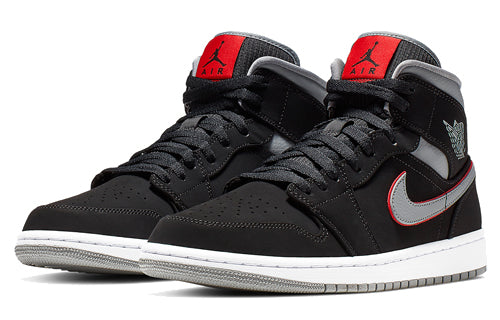 Air Jordan 1 Mid \'Black Grey\'  554724-060 Classic Sneakers