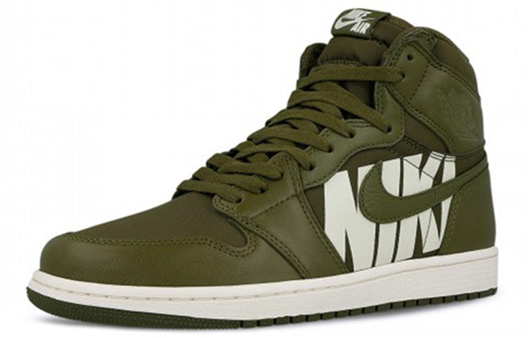 Air Jordan 1 High OG 'Olive Canvas' 555088-300 Iconic Trainers - Click Image to Close