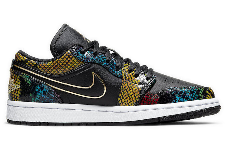 (WMNS) Air Jordan 1 Low \'Multi Snakeskin\'  CW5580-001 Iconic Trainers