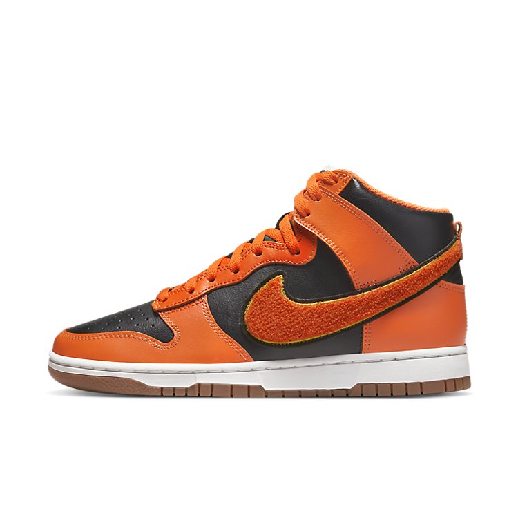 Nike Dunk High 'Chenille Swoosh - Safety Orange' DR8805-002 Vintage Sportswear - Click Image to Close