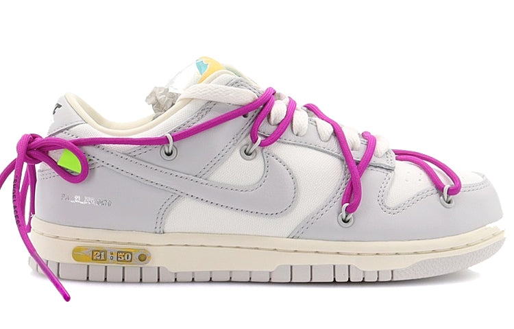 Nike Off-White x Dunk Low 'Lot 21 of 50' DM1602-100 Signature Shoe - Click Image to Close