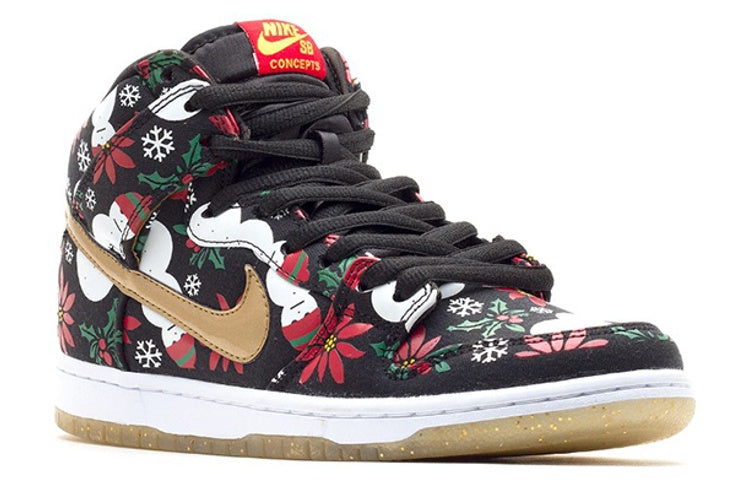 Nike x Concepts SB Dunk High Premium 'Ugly Christmas Sweater' 635525-006 Antique Icons - Click Image to Close