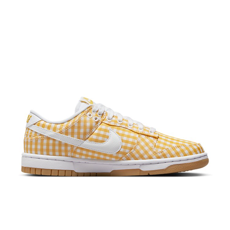 (WMNS) Nike Dunk Low 'Yellow Gingham' DZ2777-700 Vintage Sportswear - Click Image to Close