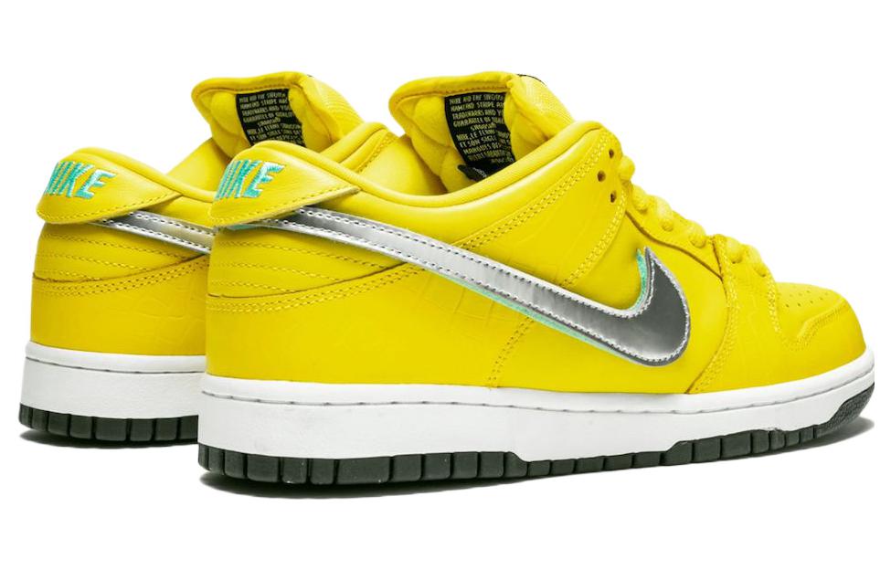 Nike Diamond Supply Co. x Dunk Low Pro SB 'Canary Diamond' BV1310-700 Classic Sneakers - Click Image to Close