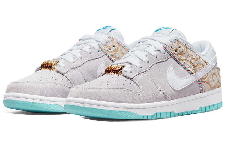 Nike Dunk Low SE 'Barber Shop - Grey' DH7614-500 Classic Sneakers - Click Image to Close