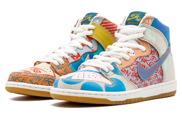 Nike Thomas Campbell x SB Dunk High \'What The\'  918321-381 Antique Icons