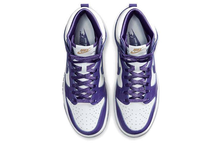 (WMNS) Nike Dunk High 'Varsity Purple' DC5382-100 Signature Shoe - Click Image to Close