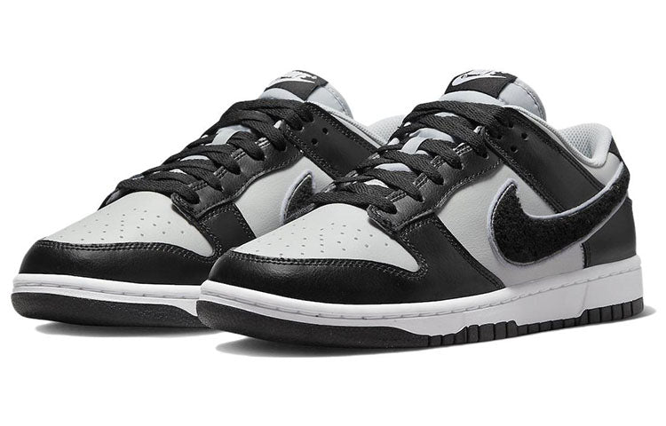 Nike Dunk Low \'Chenille Swoosh - Black Grey Fog\'  DQ7683-001 Antique Icons