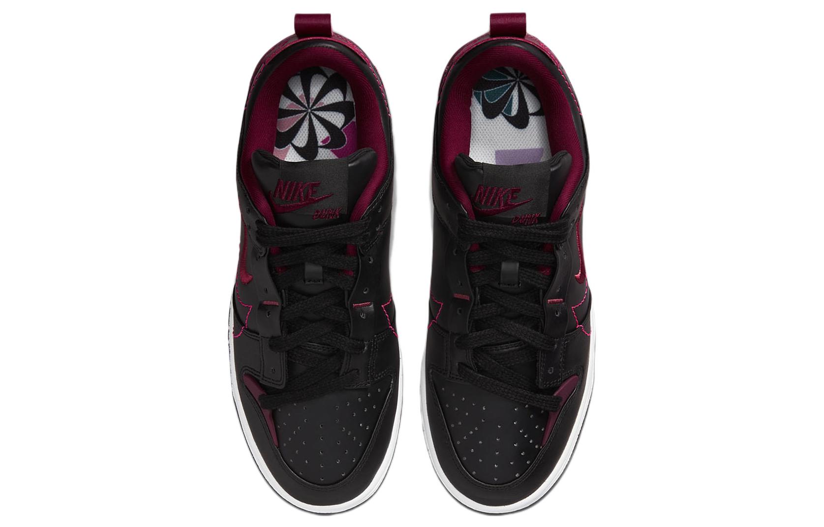 (WMNS) Nike Dunk Low Disrupt 2 'Black Dark Beetroot' DV4024-003 Classic Sneakers - Click Image to Close