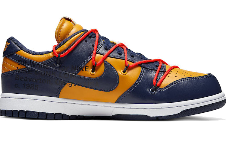 Nike Off-White x Dunk Low 'University Gold' CT0856-700 Classic Sneakers - Click Image to Close