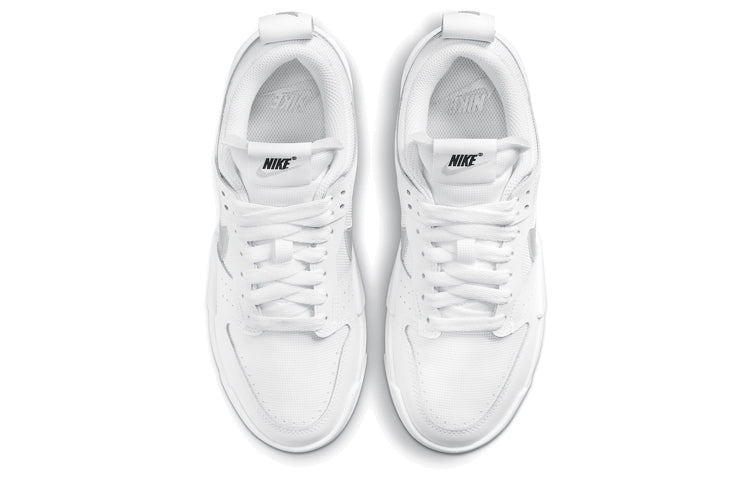 (WMNS) Nike Dunk Low Disrupt 'White Metallic Silver' DJ6226-100 Vintage Sportswear - Click Image to Close
