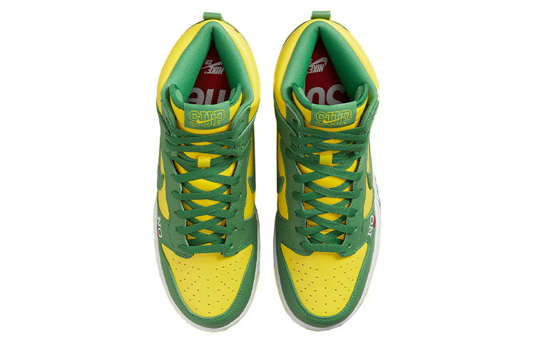 Nike x Supreme SB Dunk High 'By Any Means - Brazil' DN3741-700 Iconic Trainers - Click Image to Close