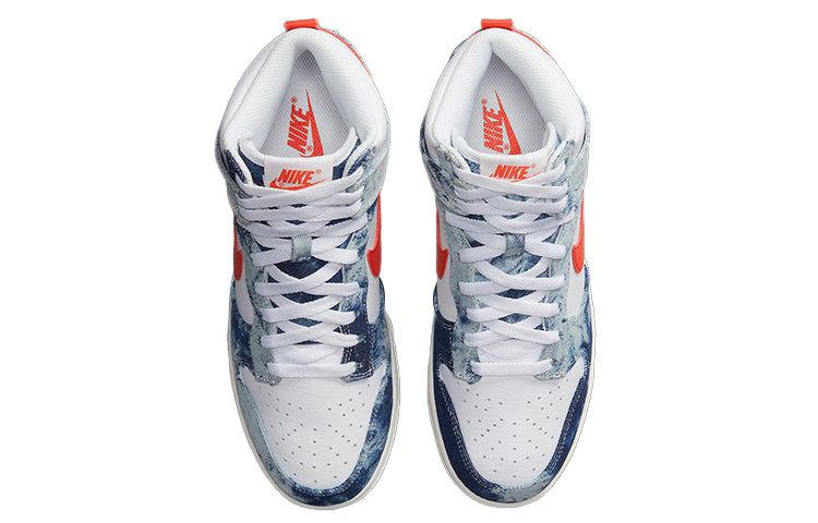 (WMNS) Nike Dunk High 'Washed Denim' DV2181-900 Signature Shoe - Click Image to Close