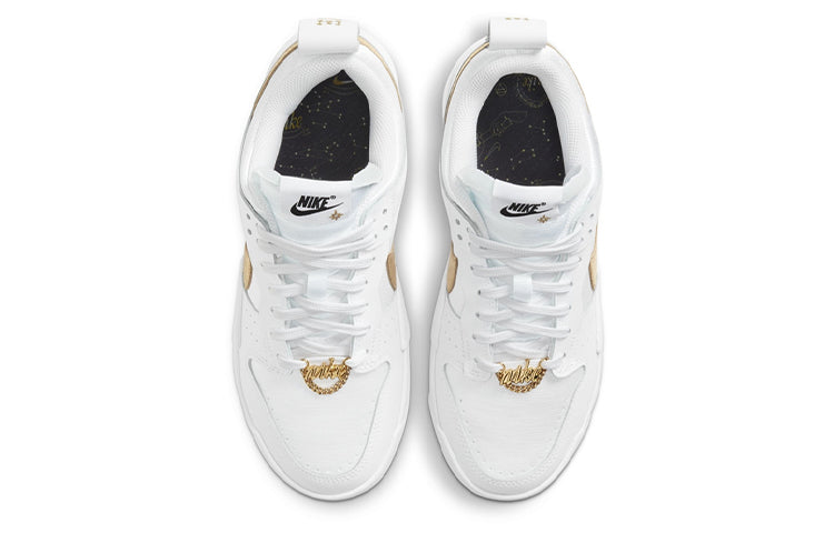 (WMNS) Nike Dunk Low Disrupt 'White Metallic Gold' DD9676-100 Signature Shoe - Click Image to Close