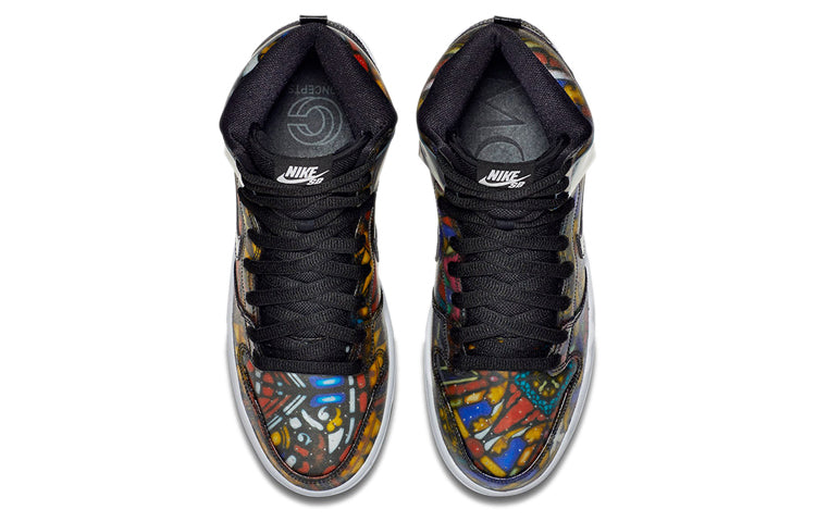 Nike Concepts x SB Dunk High \'Stained Glass\'  313171-606 Antique Icons