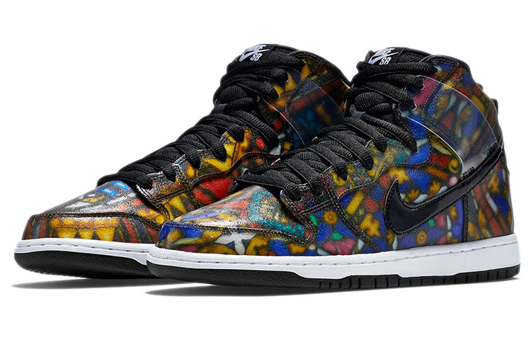 Nike Concepts x SB Skateboard Dunk High Stained Glass Black 313171-606(S-BOX) Iconic Trainers - Click Image to Close