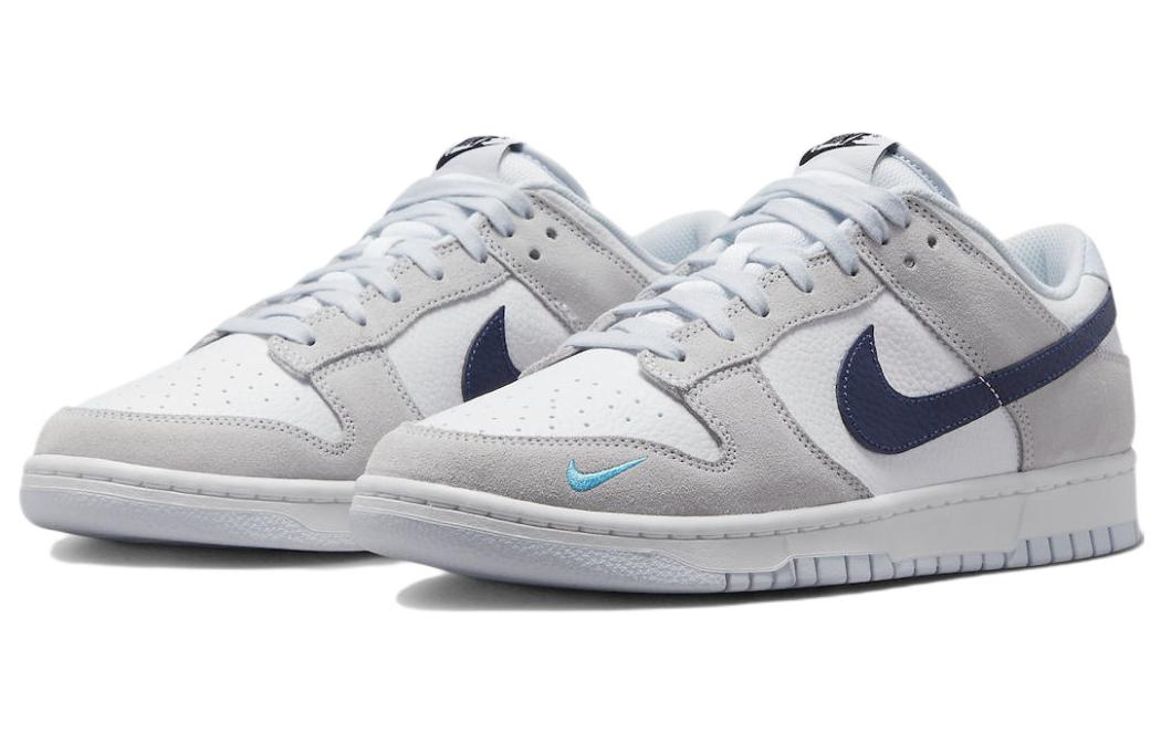 Nike Dunk Low \'Mini Swoosh - White Grey Navy Aqua\'  FJ4227-001 Classic Sneakers