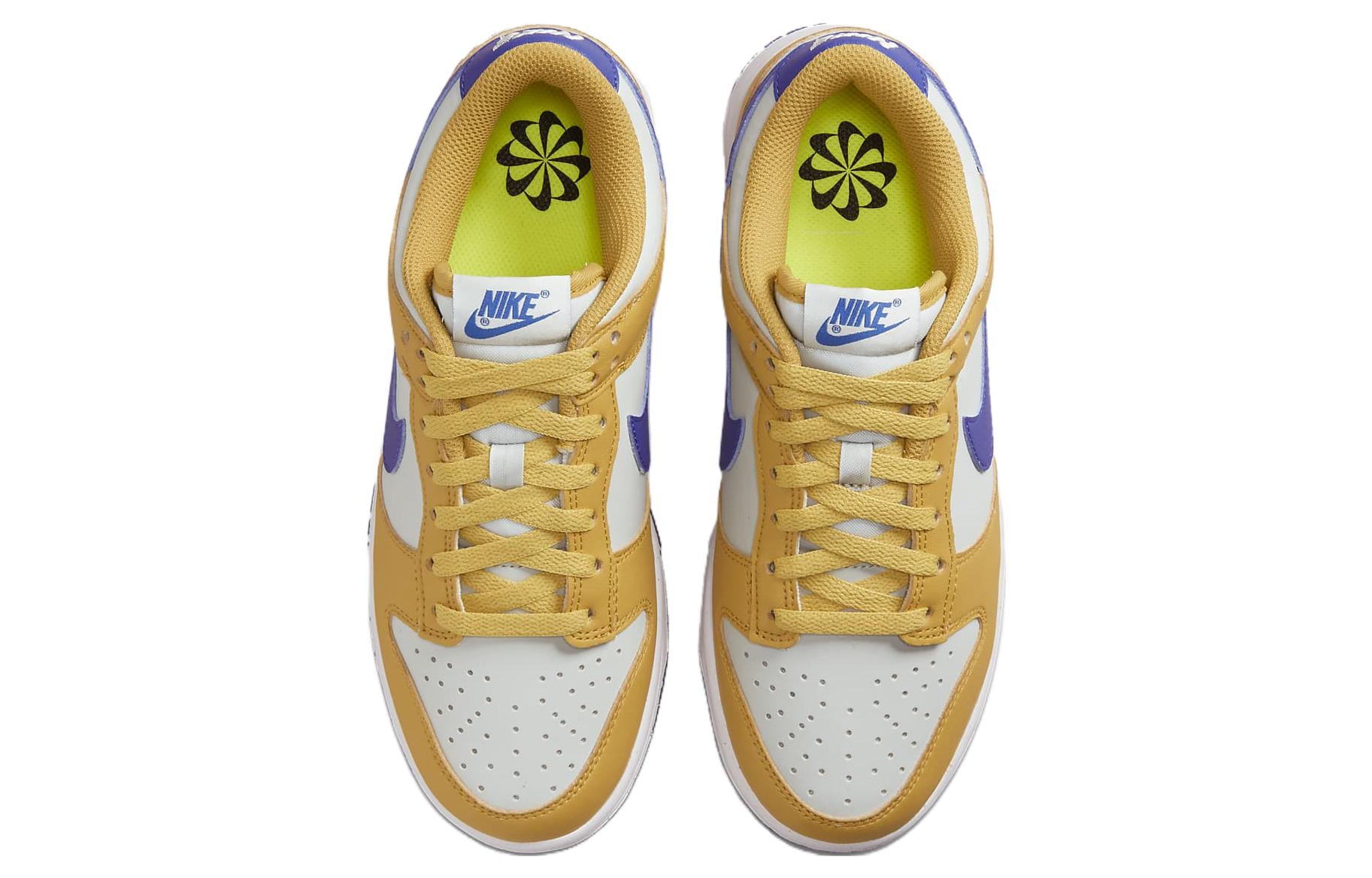 (WMNS) Nike Dunk Low Next Nature 'Wheat Gold Royal' DN1431-700 Vintage Sportswear - Click Image to Close