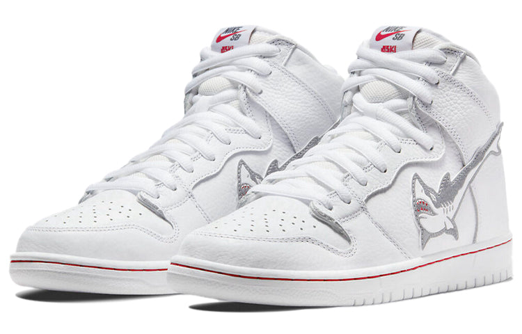 Nike Oski x SB Skateboard Dunk High Shark \'White Grey\'  CI2692-100 Classic Sneakers